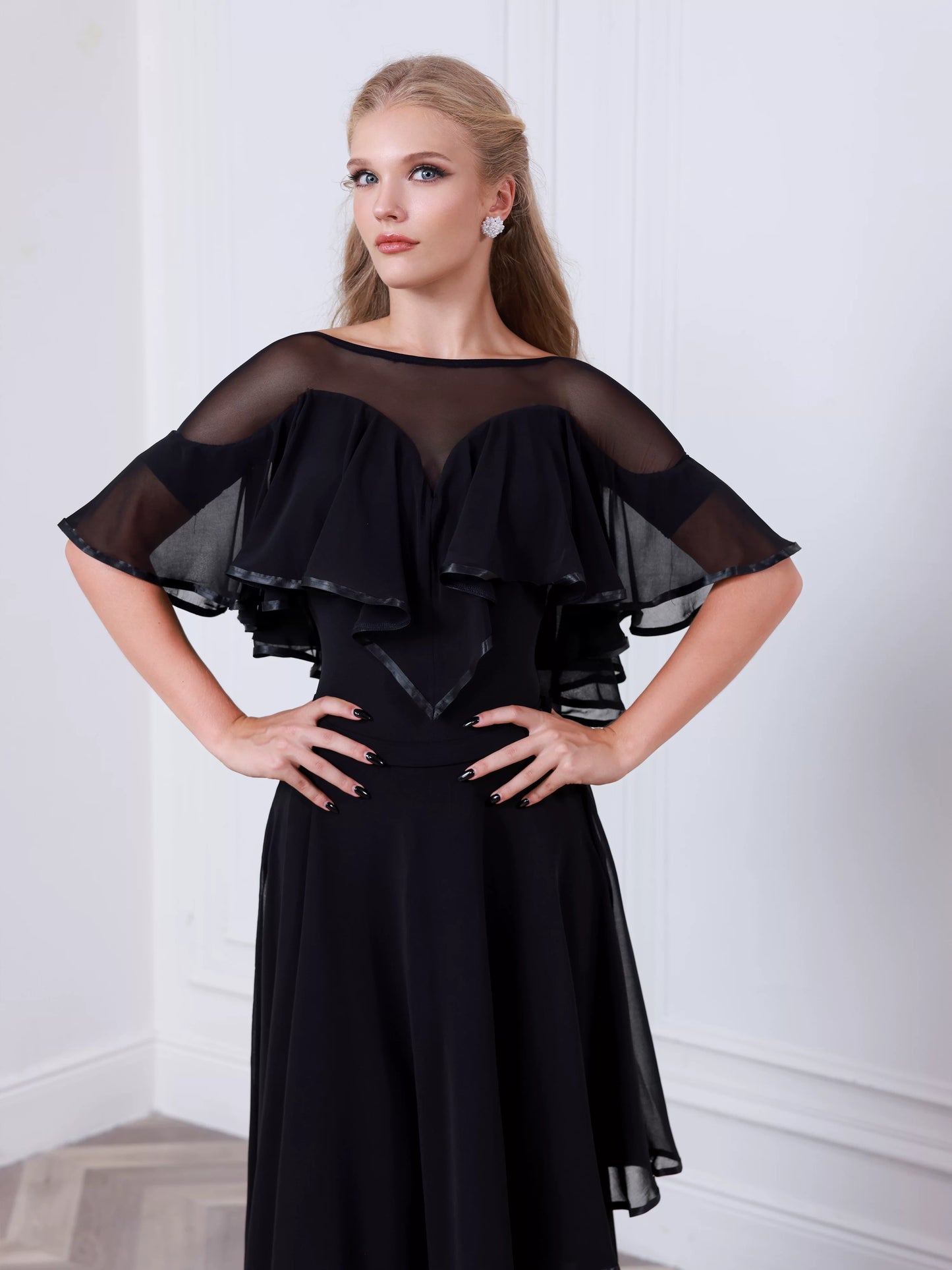 TID ballroom dance top and Culotte skirt high-end ballroom dance suit B061/S040