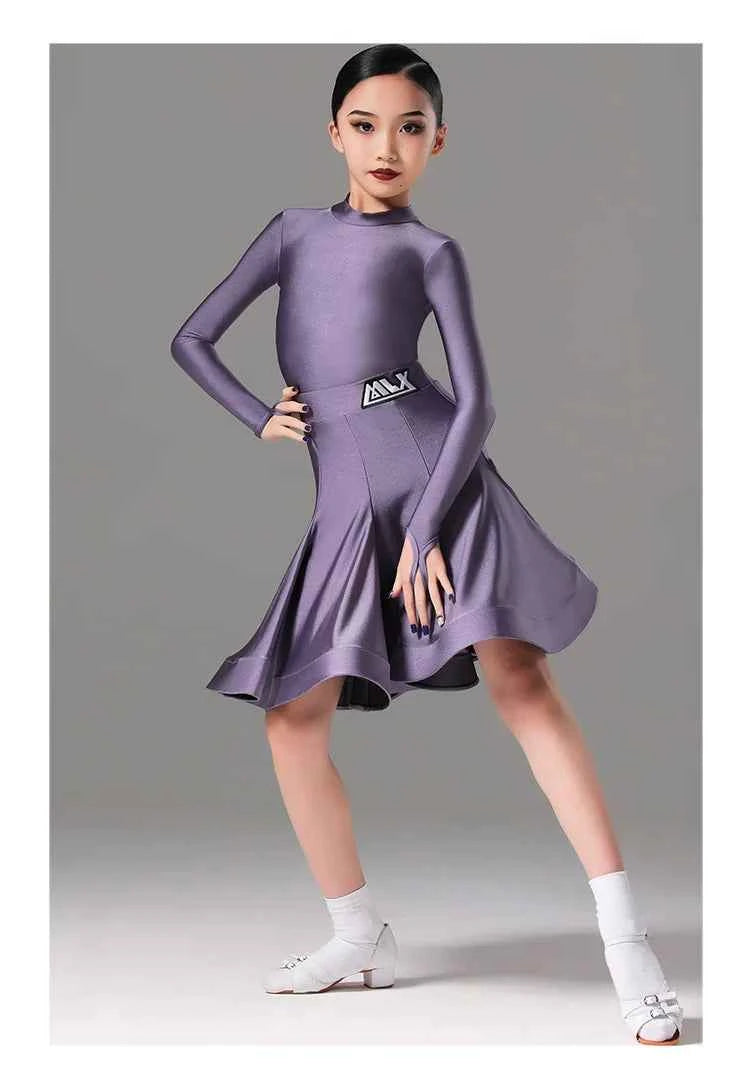 MLX.8943 Children's Latin Dance Children's Competition Costumes National Standard Dance Grading Regulations Girls' Performance Costumes
