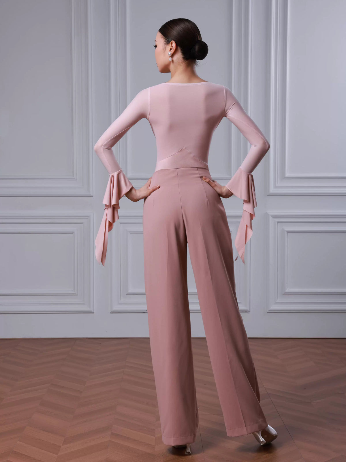 TID modern dance suit new long-sleeved one-piece top professional women's ballroom dance practice clothing B079/K019