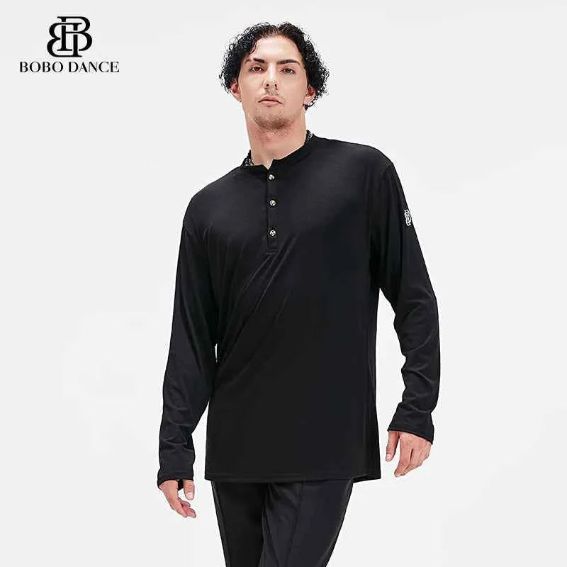 BOBO Boys Latin Dance Suit T-Shirt Men's Ballroom Dance Professional Training Latin Practice Suit Dance Top