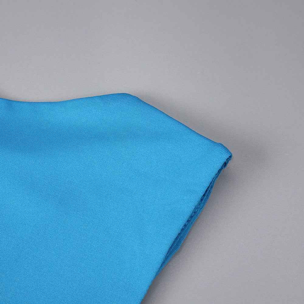 Z0019 Blue High Waist Slim Dress