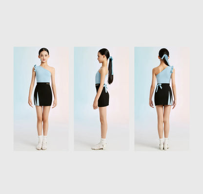 MLX Children's Latin Dance Practice Suit Girls Spring and Summer New Dance Training Clothing Slim Training Clothing 139