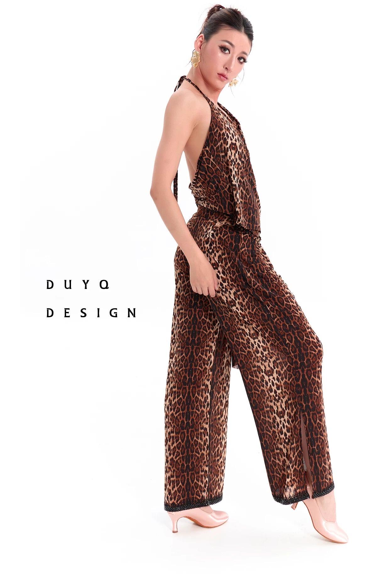DUYQ "Leopard Hidden, Xia Ying" Modern 015 Neck Suspender Top National Standard Women's Modern Dance Practice Suit