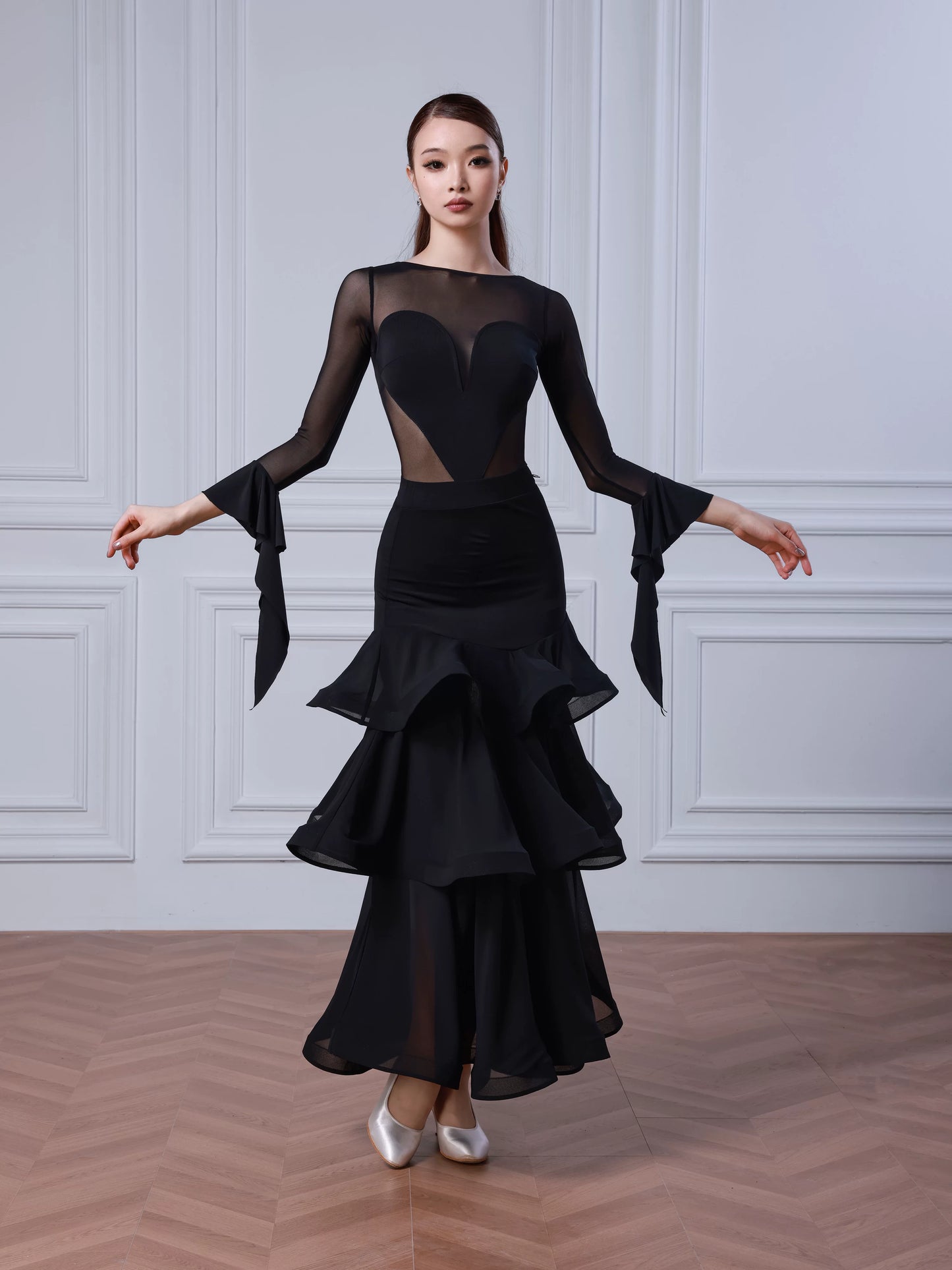 TID modern dance suit women's new split practice suit advanced dance performance suit ballroom dance suit  B079 + S015