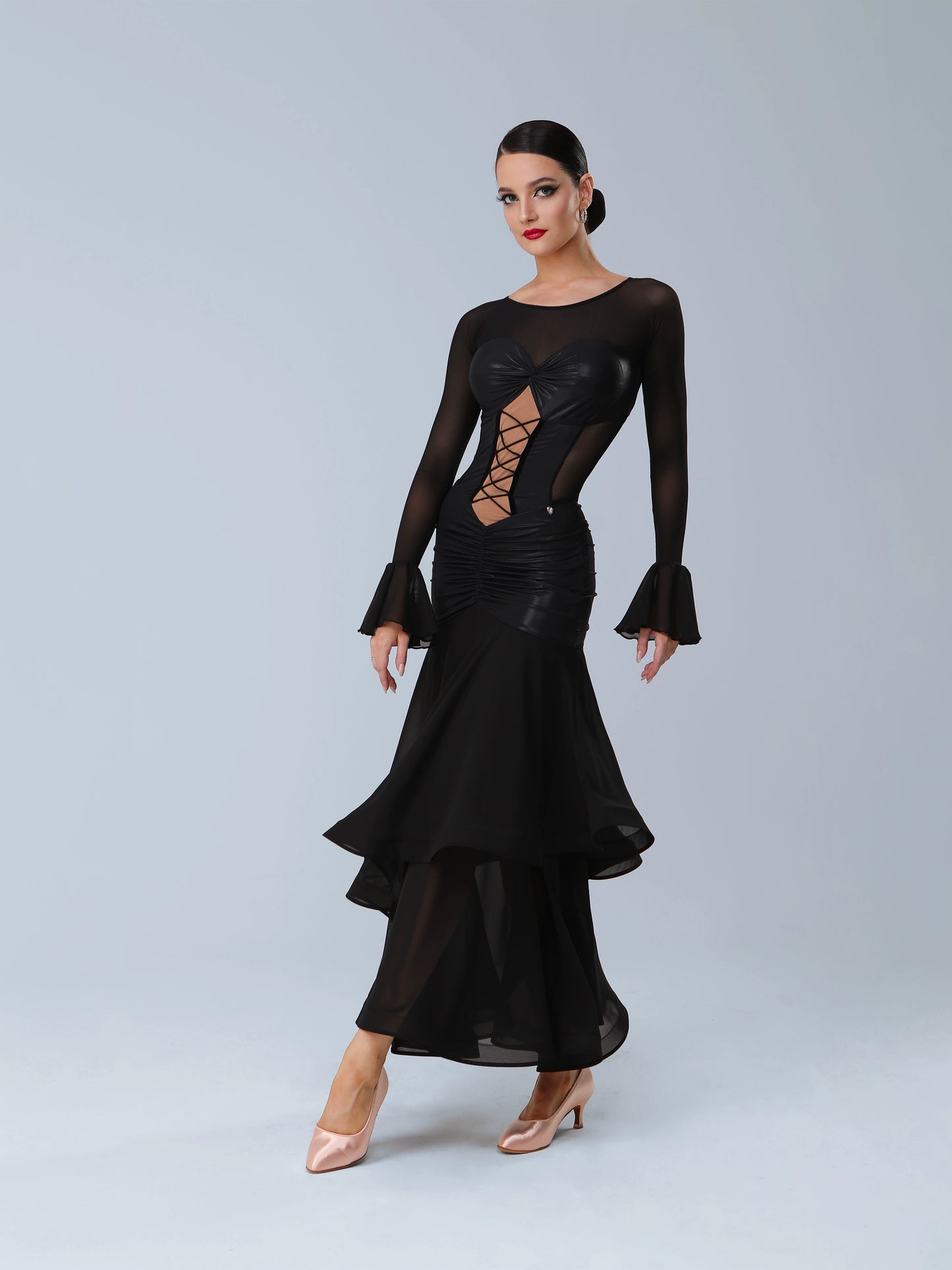 TID.D023 ballroom dance table performance suit adult temperament long skirt national ballroom dance suit