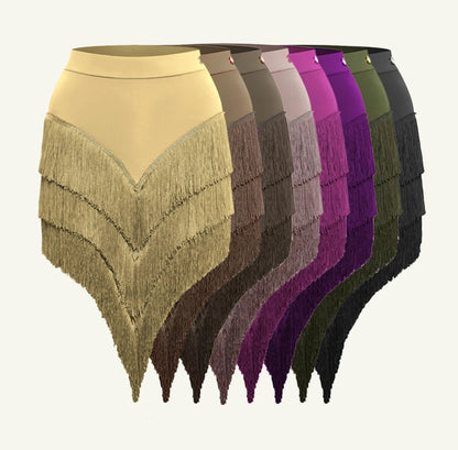 DUYQ Welfare 024 Women's Limited Latin Dance Suit Top No Chest Pad Half Skirt with Panties