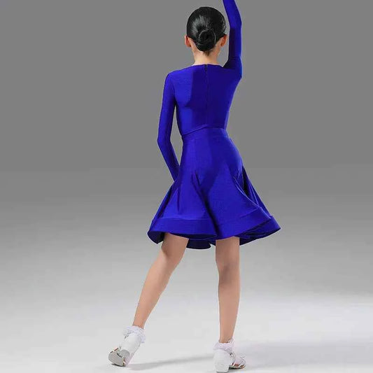 MLX.8955 Latin dance costumes Girls competition costumes Children's dance exam regulations costumes Children's performance costumes