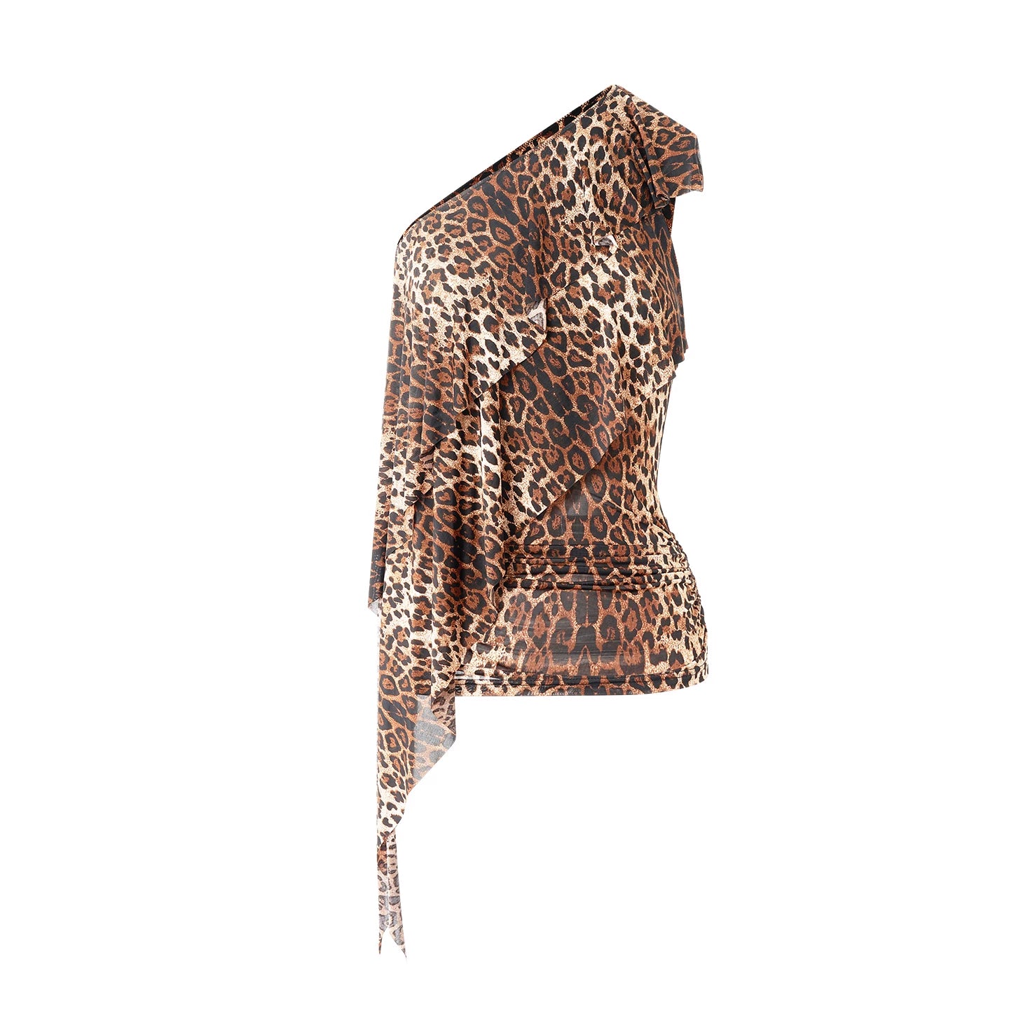 DUYQ "Leopard Hidden, Xia Ying" Modern 017 Ribbon Slash Shoulder Top National Standard Women's Modern Dance Practice Suit New Product