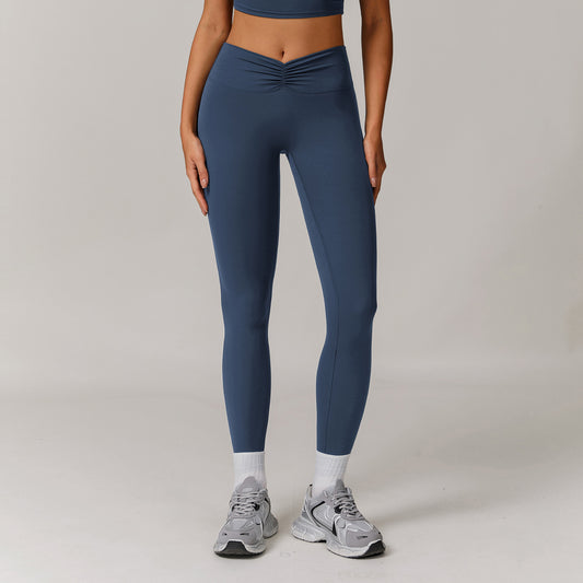 ZC9141-Naked high waist hip lift yoga flared pants running fitness trousers thin tight sweatpants