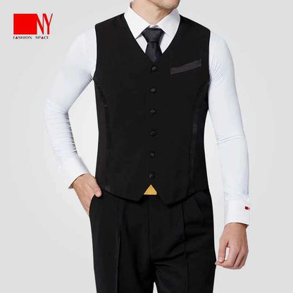 NY Fashion Ballroom Dance Men's Vest Waltz Adult Dance Performance Suit Practice Suit 21117MJ