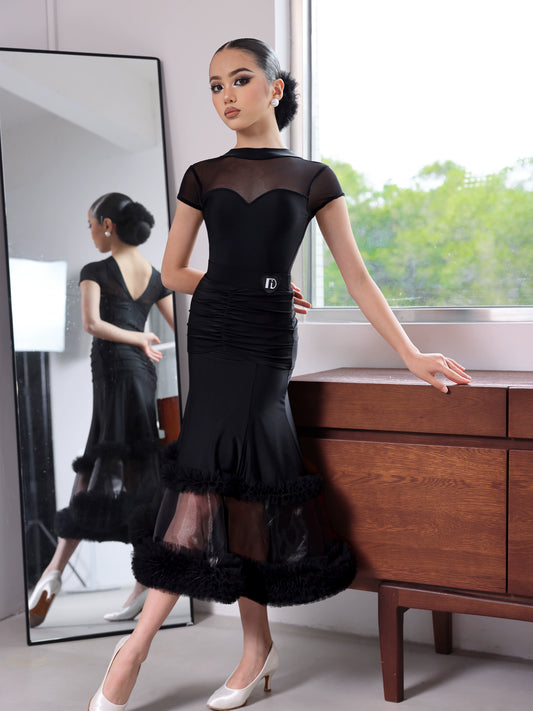 TID.CM2418 new ballroom dance skirt girls waltz national standard performance clothes children's ballroom dance practice swing skirt