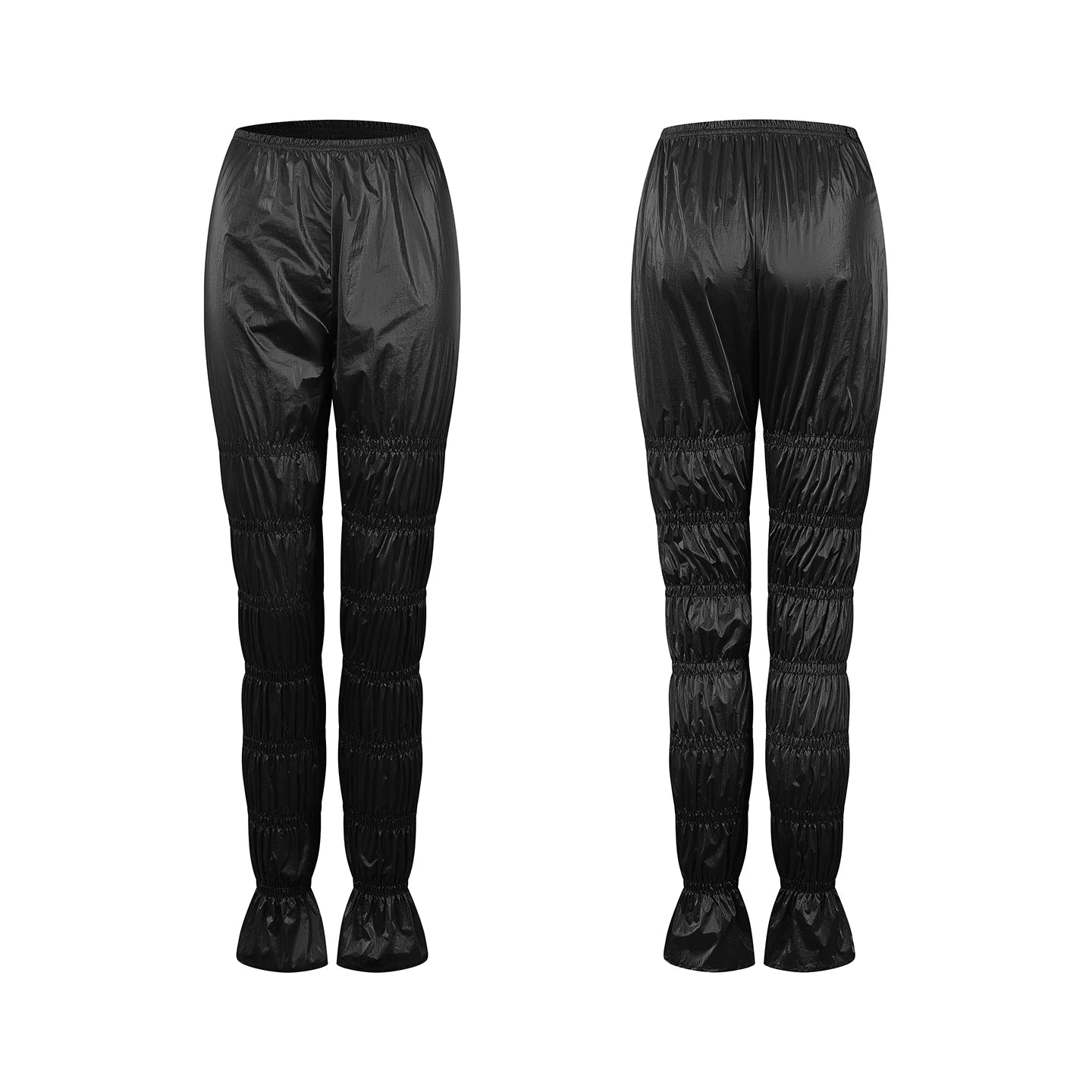 DUYQ Women Sweat Sauna Slimming Dance Pants, High Stretch Full Length Latin Dance Training Pants for Weight Loss Workout