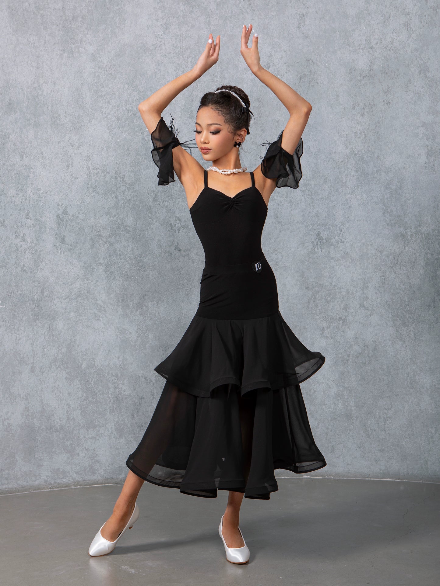 TID ballroom dance suit summer new 2-piece ballroom dance waltz swing skirt practice suit dance skirt