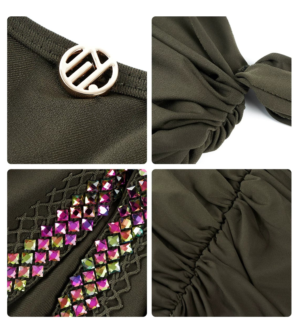 DUYQ "Green Limited" 005 streamer tube top national standard women's Latin dance practice clothes professional new products