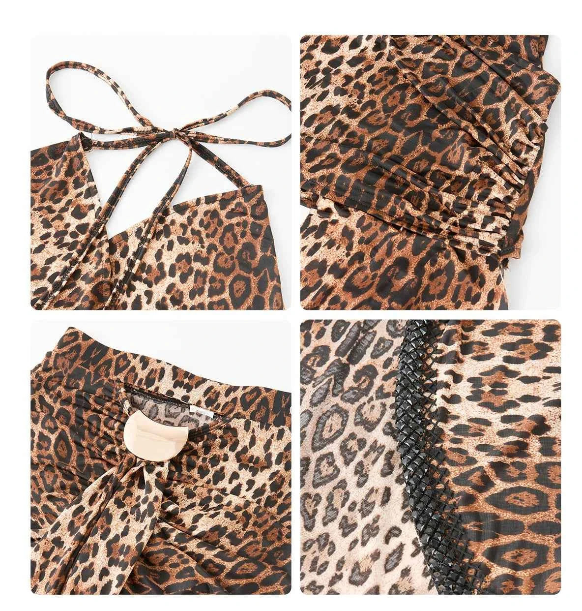 DUYQ "Leopard Hidden, Xia Ying" Latin 015 neck sling top national standard women's Latin dance practice suit new product