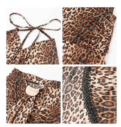 DUYQ "Leopard Hidden, Xia Ying" Latin 015 neck sling top national standard women's Latin dance practice suit new product