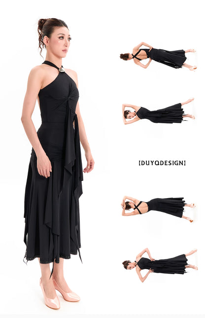 DUYQ "Mountain Awakening Rain Modern" 013 neck streamer design top women's modern dance practice clothes professional