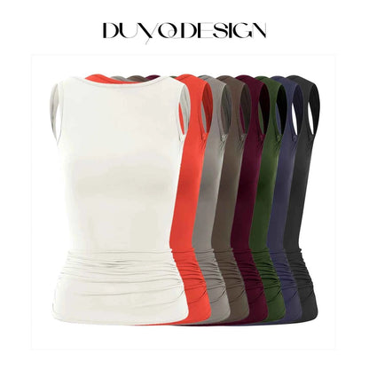 DUYQ Women Basic Multi-Color Latin Dance Tank Top With Built-In Bra Pads, Bodysuit Top Without Bottoms, Stretch Training Dance Wear