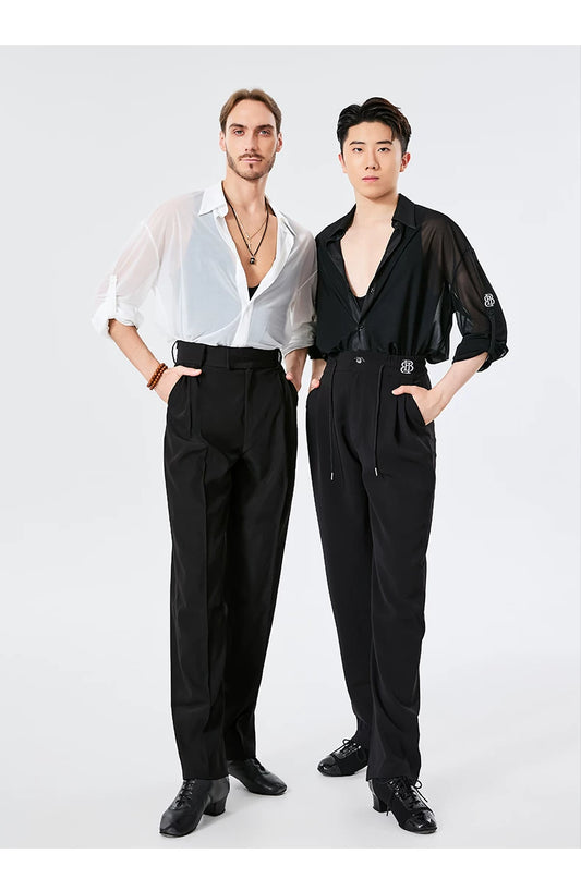 BOBO. L154 Men's Latin Dance Suit High-end Professional Practice Suit Adult Personality Performance Top Shirt Dance Suit