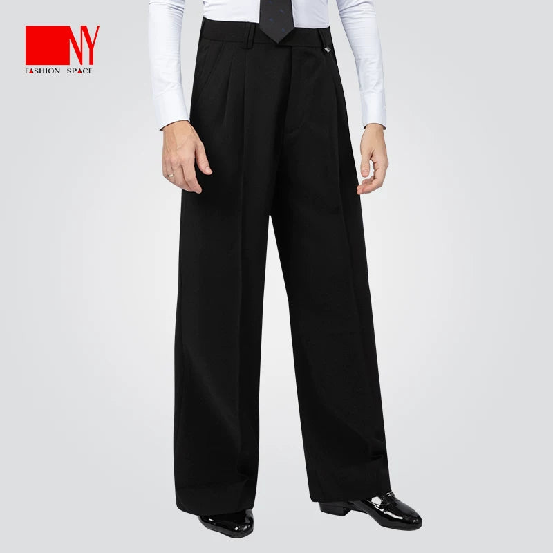 NY Fashion Men's Long Pants Latin Ballroom Dance Competition Practice Pants 21112K