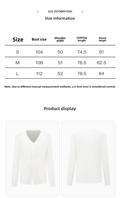 DUYQ "Men's Series" 003V neck pleated long-sleeved top national standard men's Latin dance professional new product