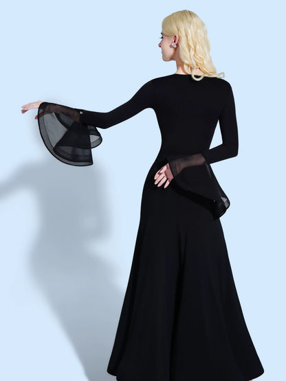 TID new dance practice suit premium waltz ballroom dance swing skirt national ballroom dance suit B074/S045