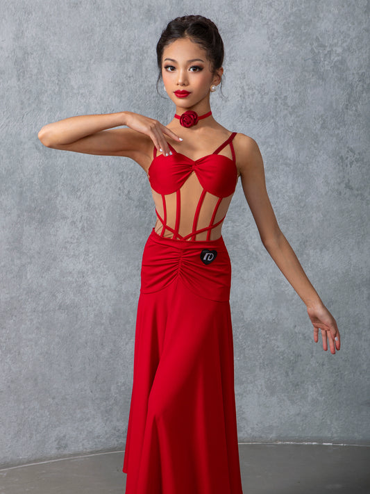 TID ballroom dance skirt new ballroom dance waltz swing skirt performance suit dance costume