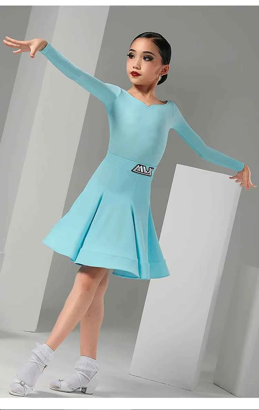 MLX8914 Latin dance girls long-sleeved competition stipulates that children's professional national standard dance performance clothing