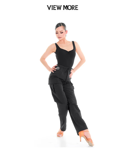 DUYQ "Female Teacher Series" 011 High Street Wind Drawstring Overalls Latin Dance Suit Practice Teaching