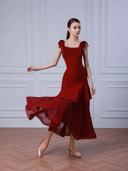 TID modern dance suit new split practice suit adult female waltz social dance skirt  B080 + S049