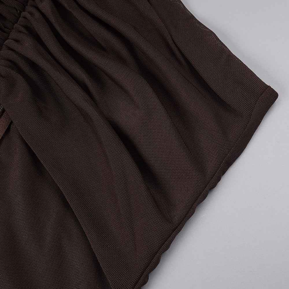 BD2671 Navel-baring mesh dress with large skirt