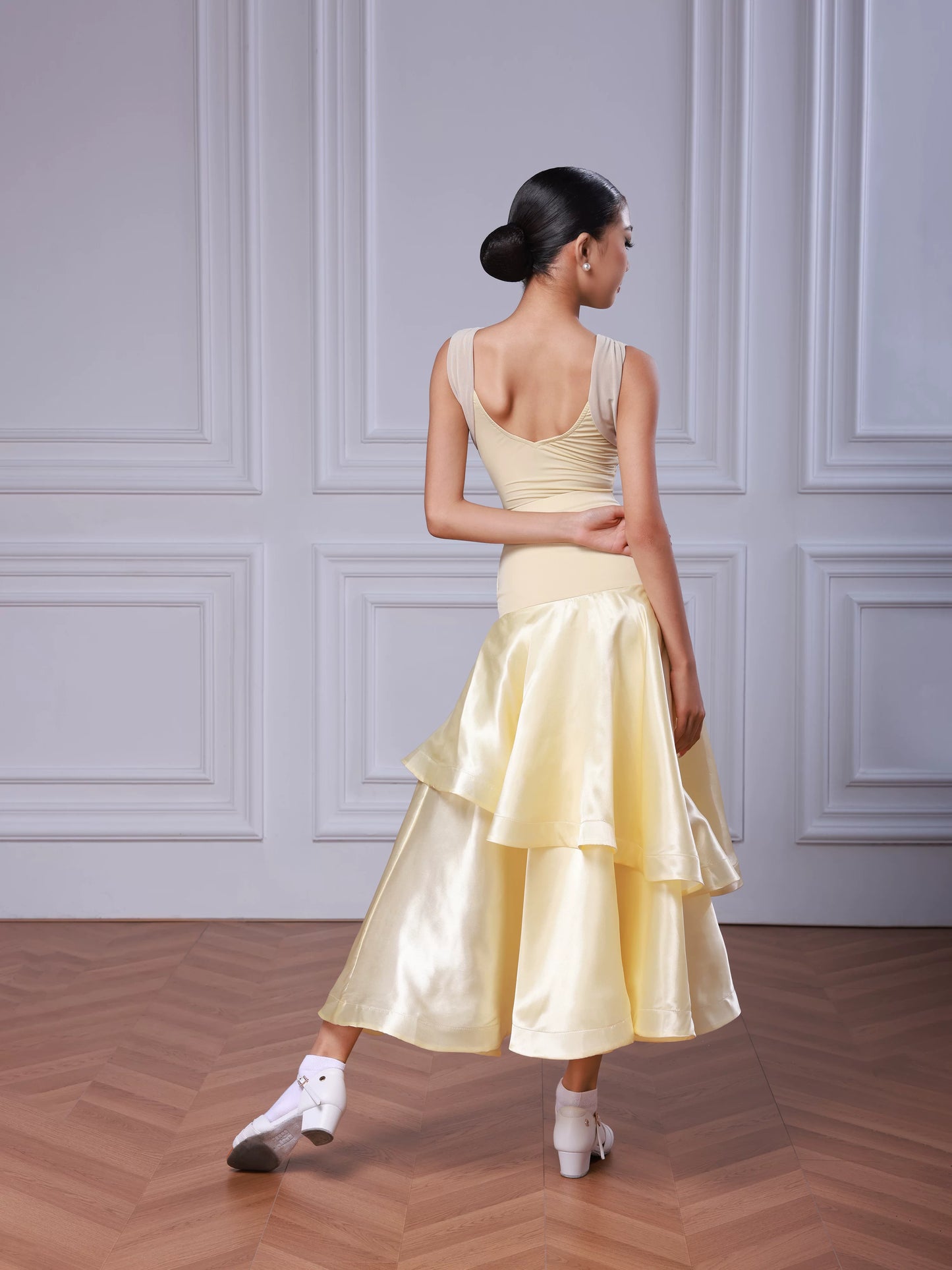 TID Modern Dance Suit Girls Waltz Ballroom Dance Suit Daily Training Pop Skirt CM2422