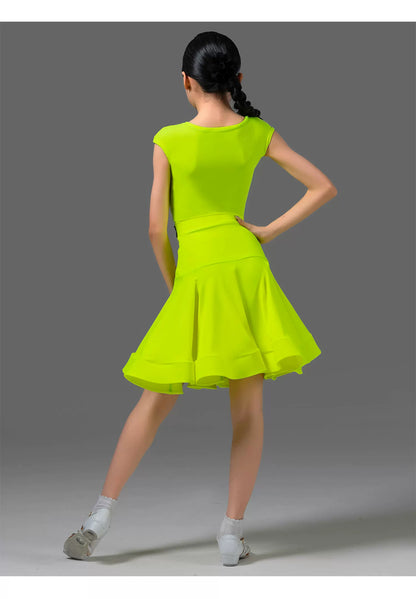 MLX8814 Summer Latin Dance Contest Clothing Children's Sleeveless Professional Standard Clothing Premium Sense