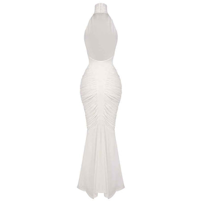 Z0069 High collar halter neck slim long skirt
