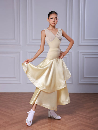 TID Modern Dance Suit Girls Waltz Ballroom Dance Suit Daily Training Pop Skirt CM2422