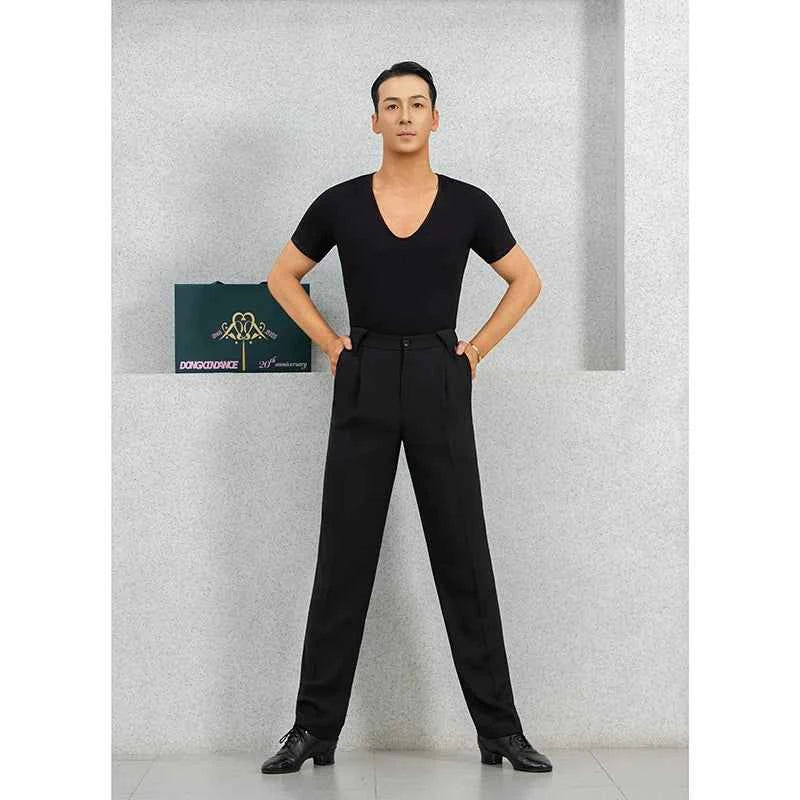 DONGXIN Men's High Waist Dance Pants, Durable & Comfortable Straight Leg Practice Trousers NK710