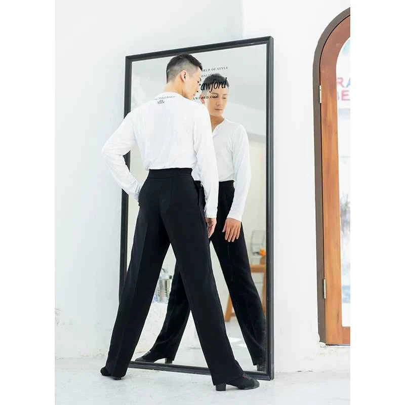 DONGXIN Men's Belt Design High Waist Radish Pants Straight Pants Practice Pants NK560