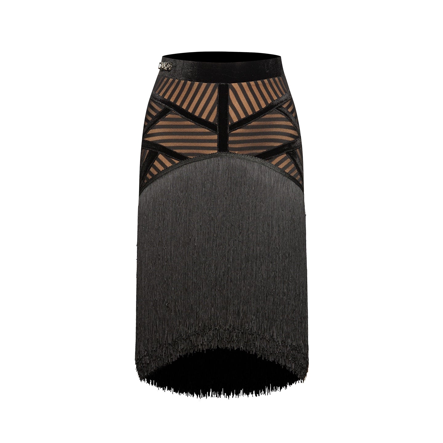 DUYQ [NSAD] 014 geometric splicing skirt national standard women's Latin dance practice performance professional class uniform