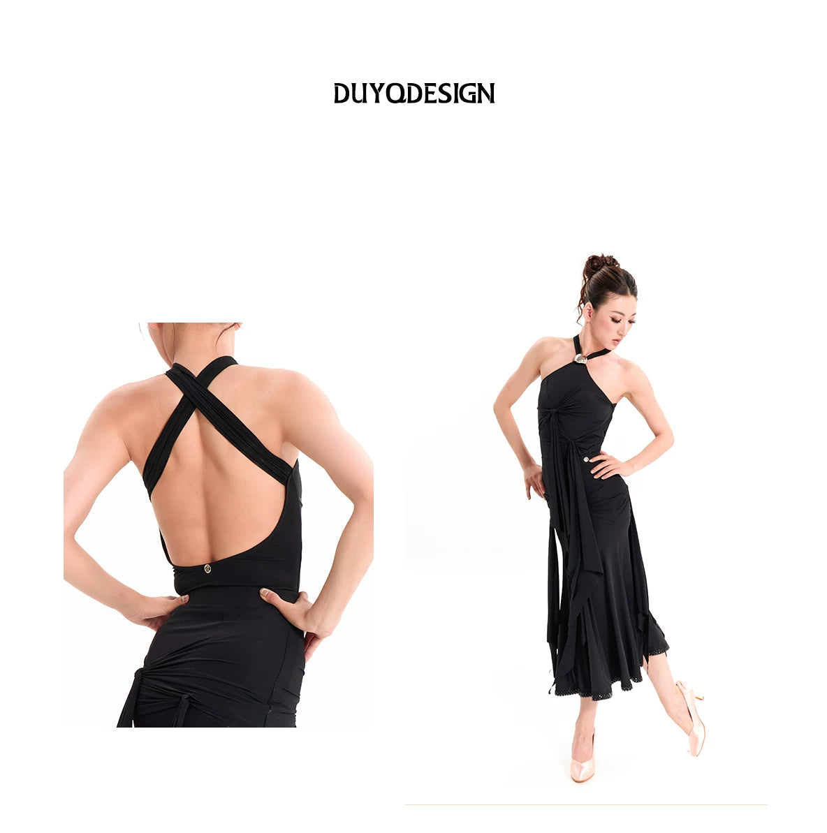 DUYQ "Mountain Awakening Rain Modern" 013 neck streamer design top women's modern dance practice clothes professional