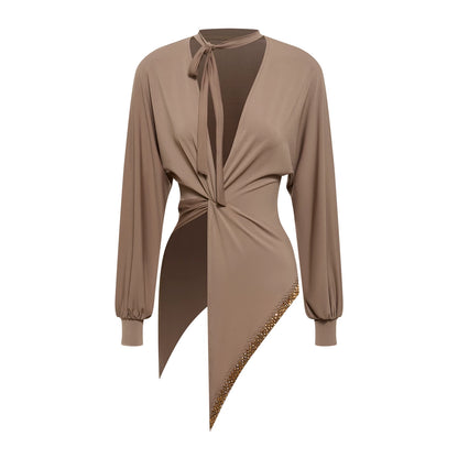 DUYQ [Polina-3] 010 Classic Original Design Top National Standard Women's Latin Dance Practice Performance Suit