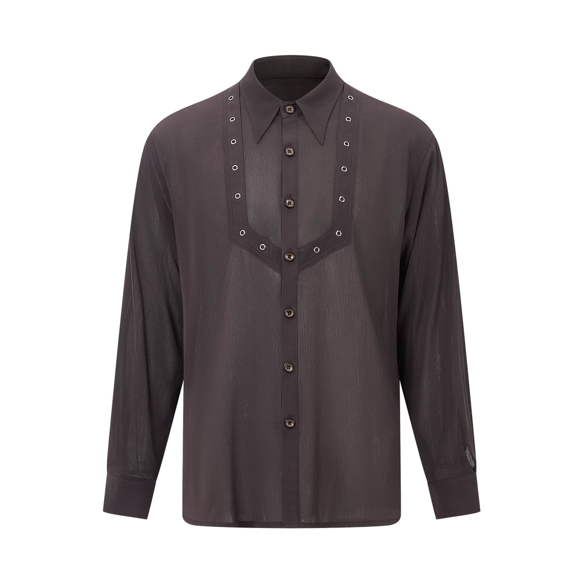 DUYQ "Men's Series" 005 Light and thin texture long-sleeved shirt National standard men's Latin dance practice clothes