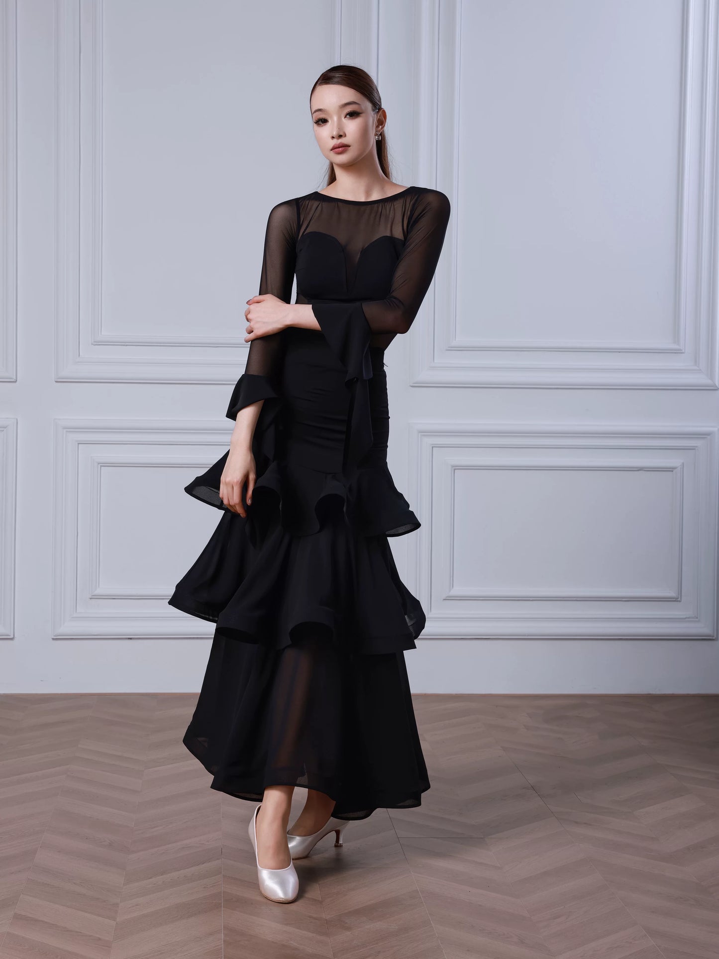 TID modern dance suit women's new split practice suit advanced dance performance suit ballroom dance suit  B079 + S015
