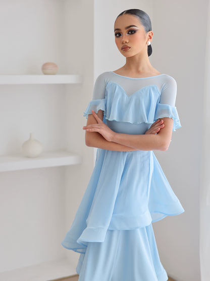 TID.CM2413 Ballroom dance suit girls new waltz swing skirt children's social ballroom dance performance suit