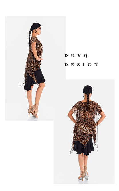 DUYQ "Chasing Leopard Girl" 008 Mermaid Ji Bust Skirt National Standard Women's Professional Latin Dance Practice Suit Performance