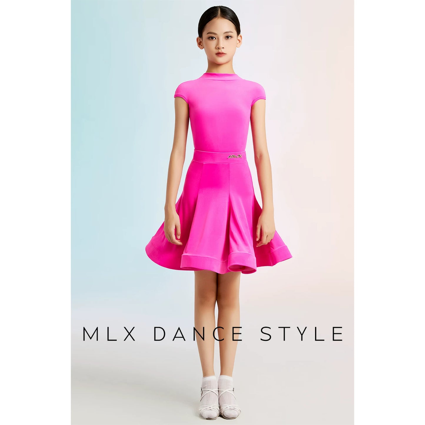 MLX "Cloud Velvet Glacier Grey" Children's New Latin Dance Competition Clothing Girls' Dance Grading Test Uniform