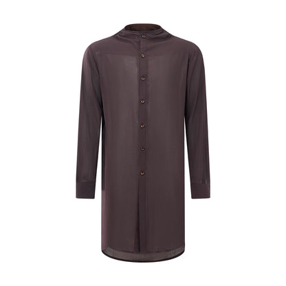 DUYQ "Men's Series" 006 Single-breasted texture long-sleeved top Latin dance suit men's teaching class