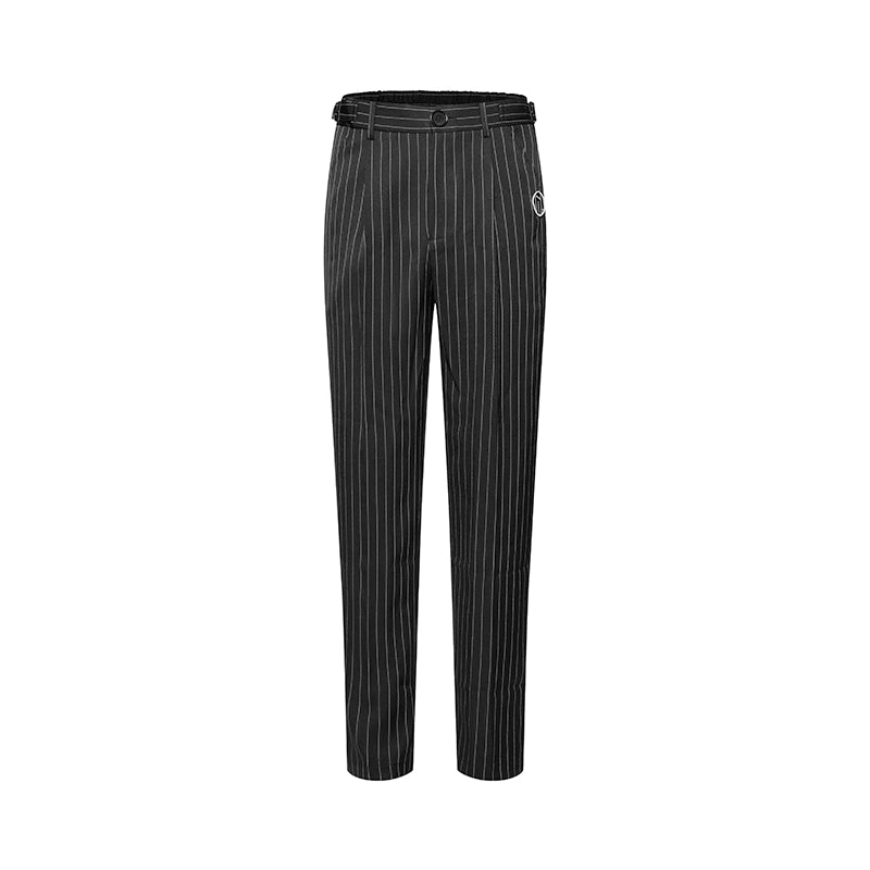 DUYQ "Black and White" Men's 012 Classic Striped Pants Adult National Standard Latin Dance Practice Performance Suit Professional