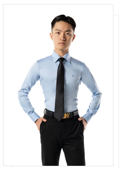 NY Dance Top Men's Long Sleeve Shirt Dance Suit National Ball Dance Adult Practice Dance Suit Men's 23110S