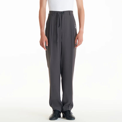 DUYQ men's series 017 thin drawstring lace-up trousers Latin dance professional practice performance clothes black and gray