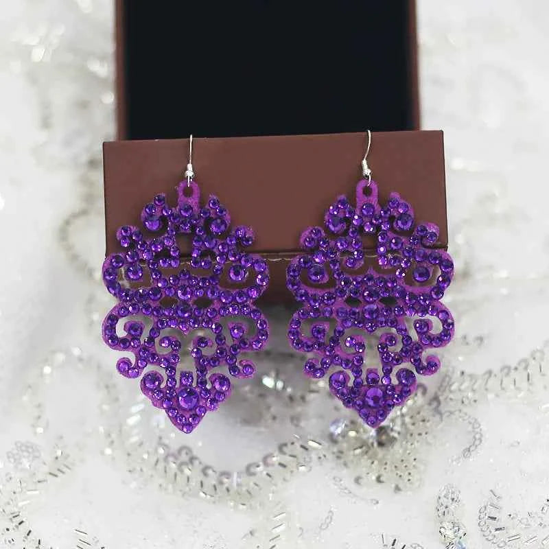 Personality Competition Belly Dance Modern Latin Performance Accessories Hypoallergenic Earrings Diamond Earrings Double Sided - Mine·Jas